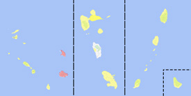 Range map of Eleutherodactylus johnstonei